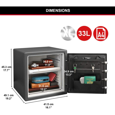 Uguns un ūdens izturīgs seifs LTW123GTC